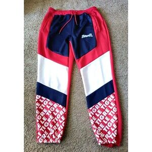 Le Tigre Track Pants Men's Size XL Multicolor Adjustable Logo Print Streetwear